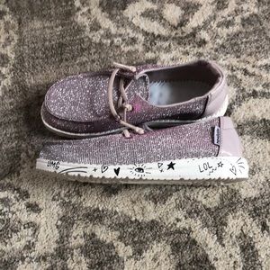 Kids purple sparkly Hey Dude’s.